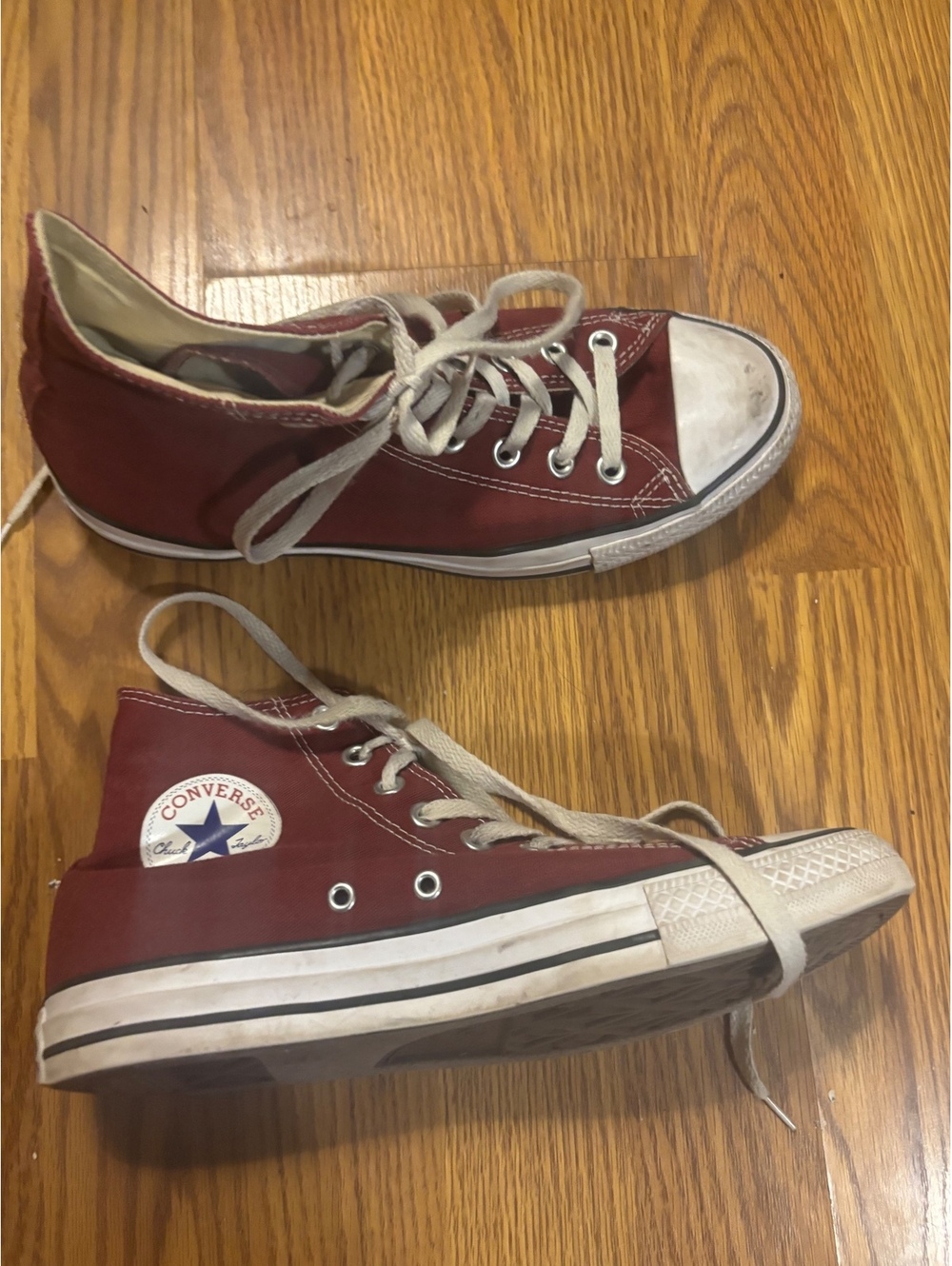Burgundy Converse High-Tops